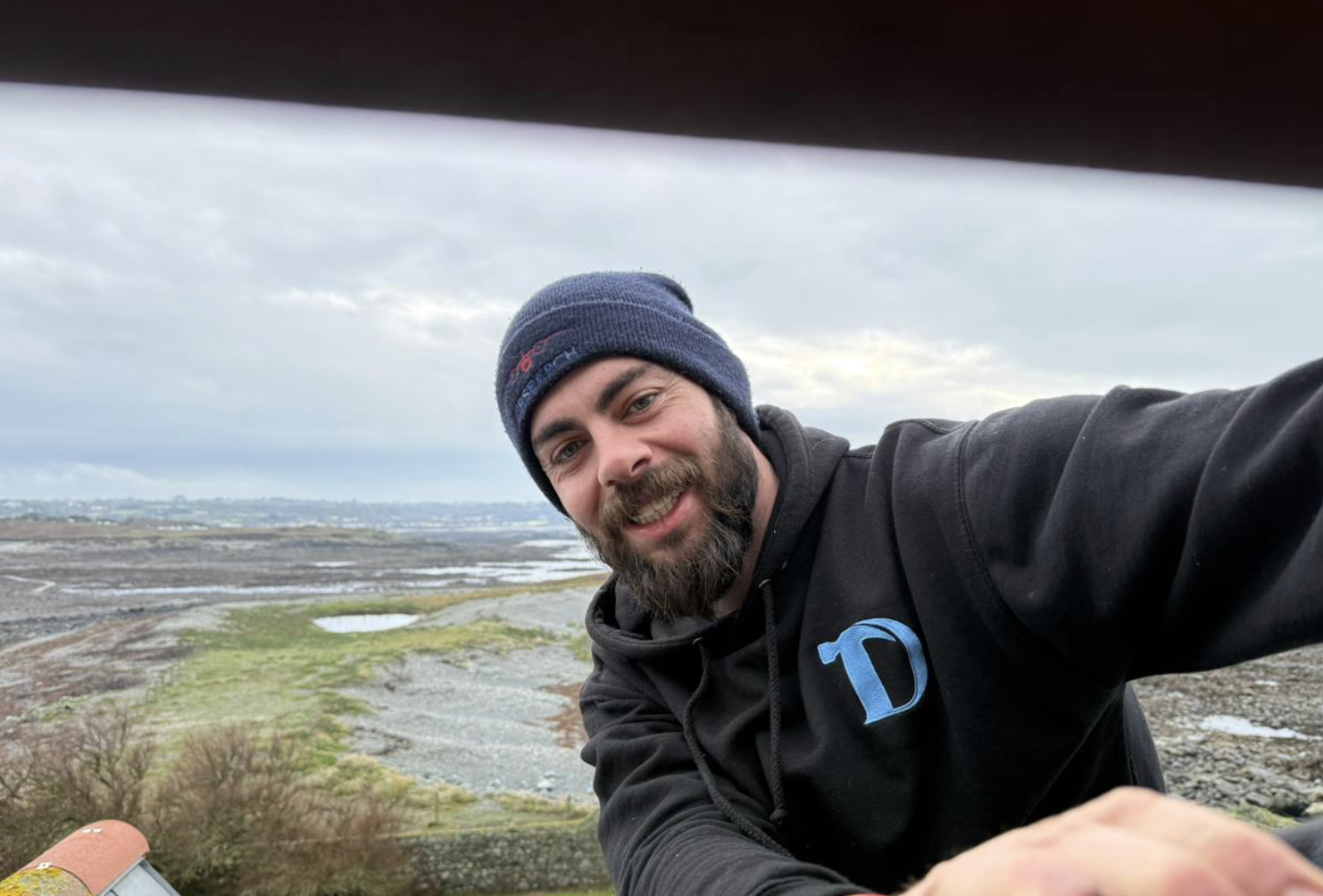 Dan Alderton on site in Guernsey