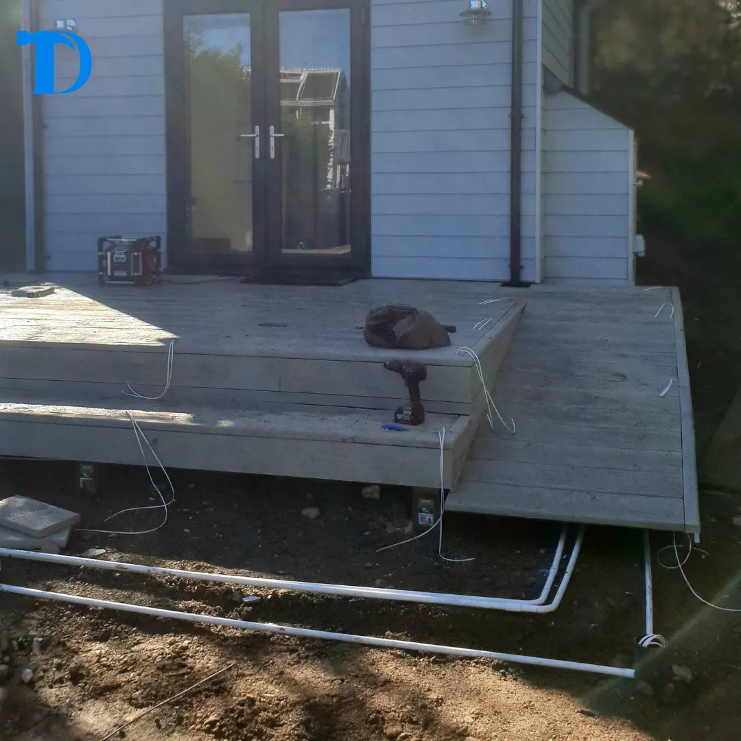 Detail of decking edge and services routing