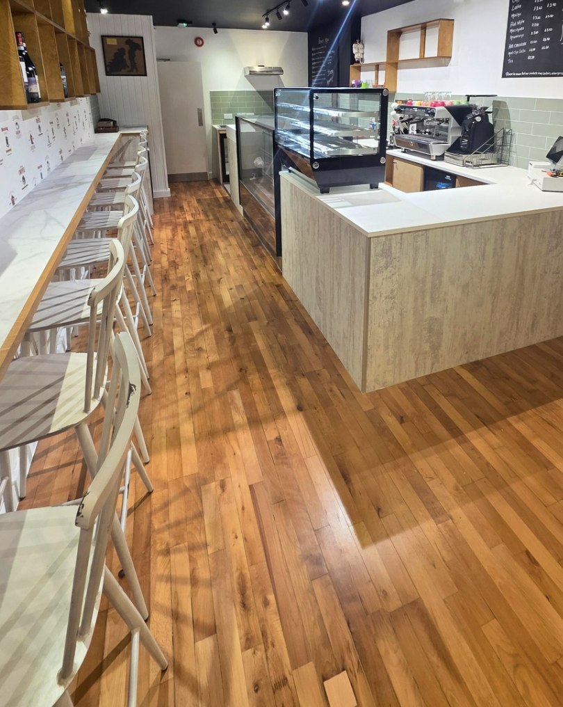 Completed café fit-out interior