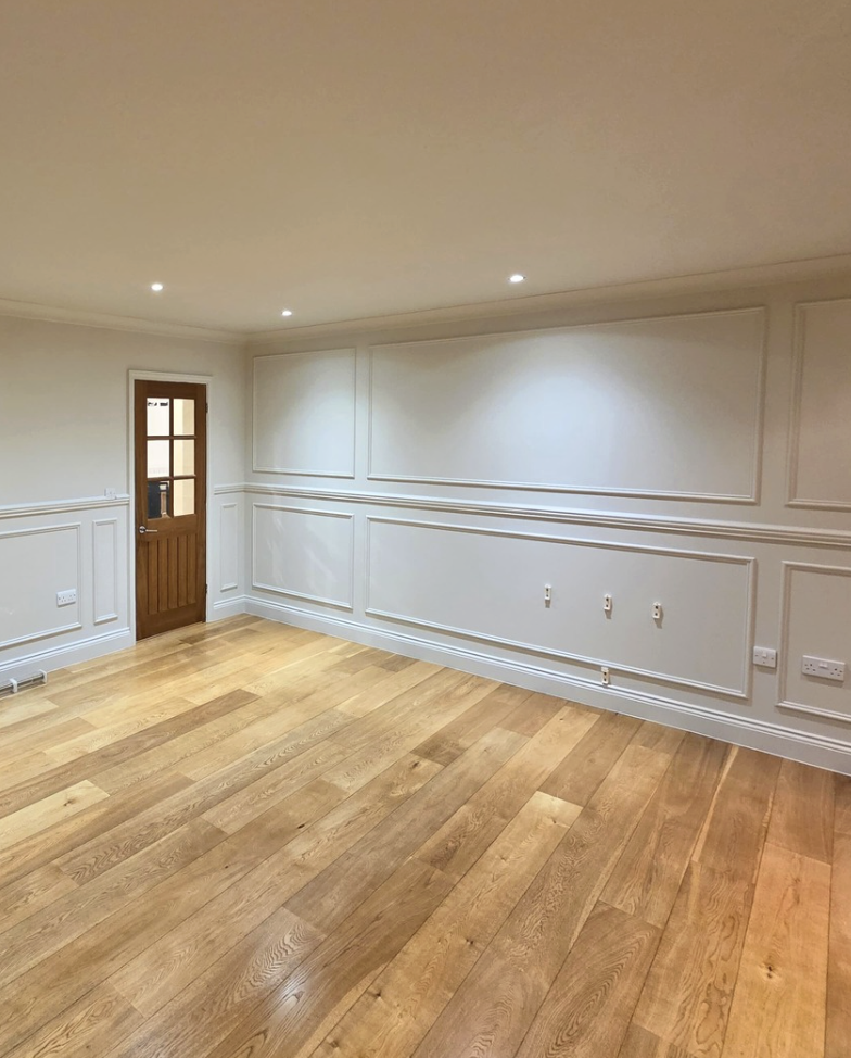 Living room bespoke wall panelling